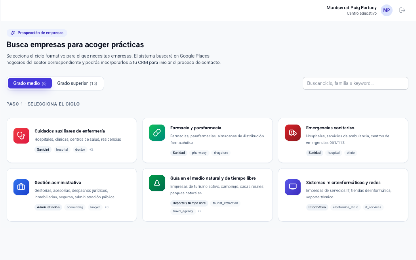 Match Prácticas — Matching alumno-empresa por competencias