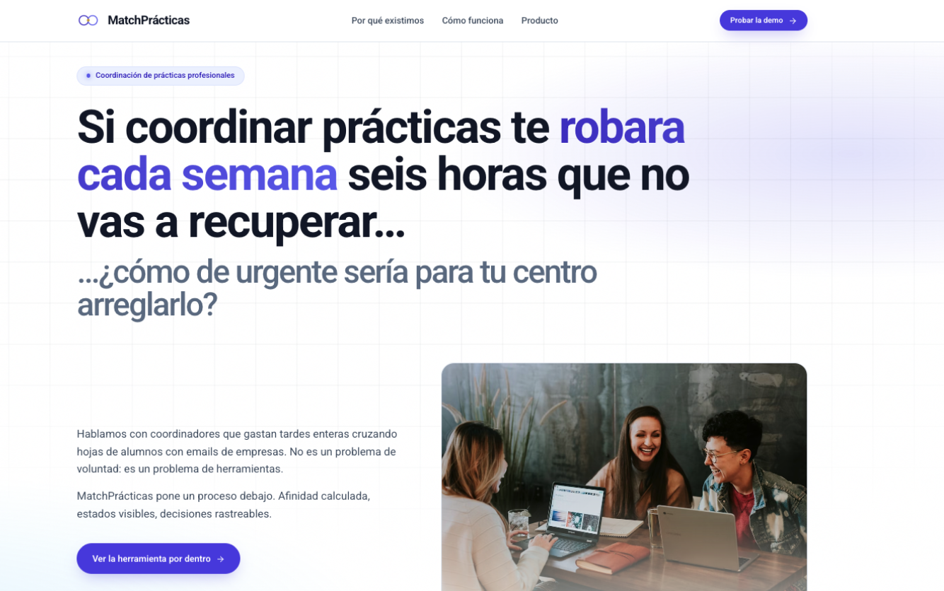 Match Prácticas — Coordinación de prácticas educativas